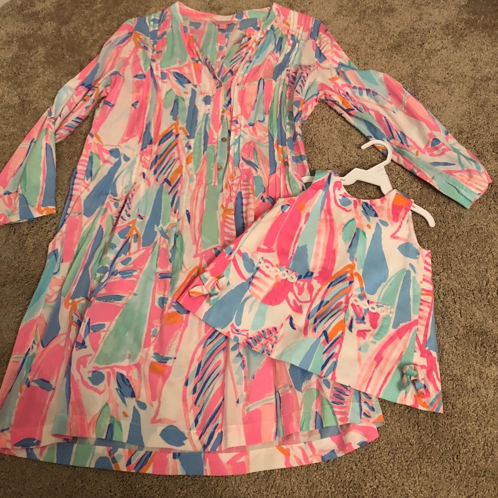 Lilly Pulitzer Lilith dress M and baby shift  6-12